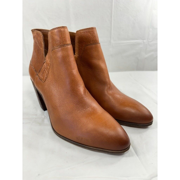 Franco Sarto Odessa Tan Leather Ankle Boots Women's Size 9 - Picture 1 of 12